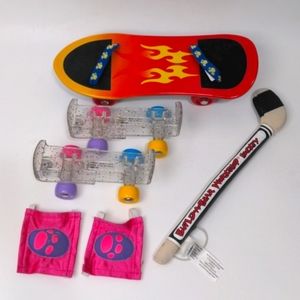 Build-a-Bear Skateboard, Roller Skates, Hockey Stick, Knee Pads